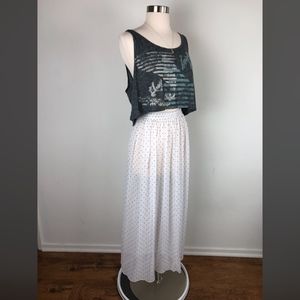 American Apparel Long Sheer Skirt w/ Polka Dots
